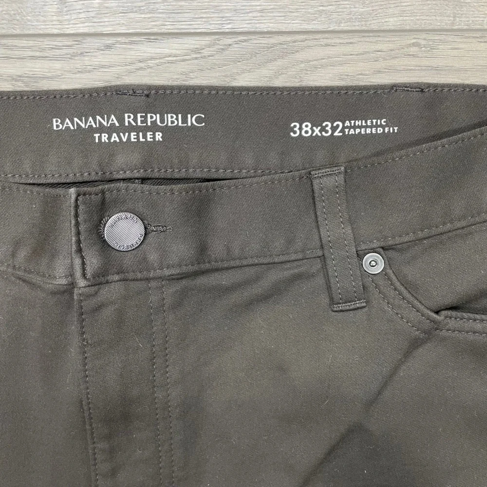 Banana Republic Traveler Pants Mens 38x32 Coffee Bean Athletic Tapered Fit